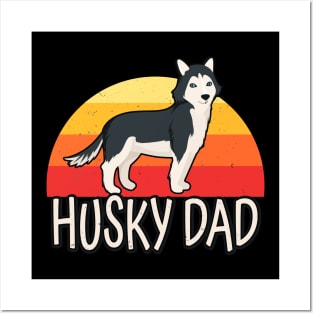 Husky Dad Retro Siberian Huskies Dog Owner Pet Posters and Art